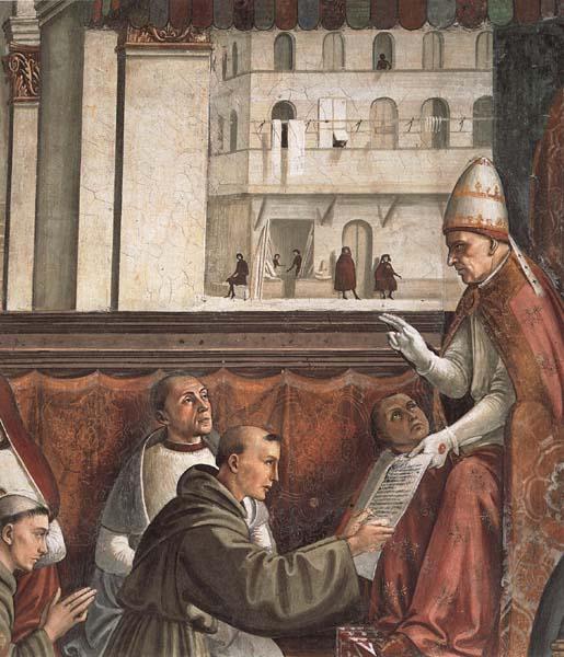 Domenicho Ghirlandaio Details of Bestatigung der Ordensregel der Franziskaner oil painting image